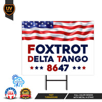 Foxtrot Delta Tango 8647 Yard Sign - Resist Hate Lawn Sign, Anti-Trump Sign, Resist Racism, Resist Fascism Yard Sign with Metal H-Stake
