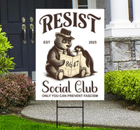 Bears Penguins RESIST Yard Sign - Resist Hate Lawn Sign, Anti-Trump Sign, Resist Racism, Resist Fascism Yard Sign with Metal H-Stake