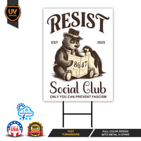 Bears Penguins RESIST Yard Sign - Resist Hate Lawn Sign, Anti-Trump Sign, Resist Racism, Resist Fascism Yard Sign with Metal H-Stake