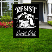 Bears Penguins RESIST Yard Sign - Resist Hate Lawn Sign, Anti-Trump Sign, Resist Racism, Resist Fascism Yard Sign with Metal H-Stake