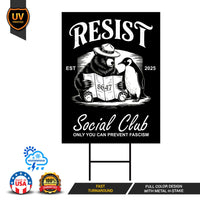 Bears Penguins RESIST Yard Sign - Resist Hate Lawn Sign, Anti-Trump Sign, Resist Racism, Resist Fascism Yard Sign with Metal H-Stake