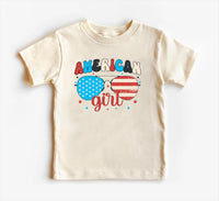 American Girl Baby Bodysuit, Baby Shirt, Toddler Sweatshirt - Retro Patriotic Outfit, Cute 4th of July Baby Gift, Red White Blue Clothes