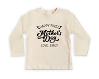 Happy First Mother’s Day Baby Shirt, Baby Bodysuit, Toddler Sweatshirt - Personalized Outfit with Mother’s Day Date, New Mom Baby Gift