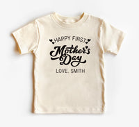 Happy First Mother’s Day Baby Shirt, Baby Bodysuit, Toddler Sweatshirt - Personalized Outfit with Mother’s Day Date, New Mom Baby Gift