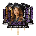 Custom Face Fans With Wooden Handle, Graduation Head, Grad Face Fans, Class of 2025 Head Fans, Graduation Faces on a Stick