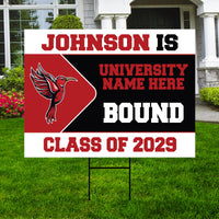 Personalized College Bound Future Yard Sign, College Logo Sign, Custom Graduate College University Bound Future Yard Sign with Metal H-Stake