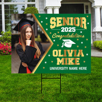 Personalized Graduation Yard Sign 2025 with Photo - Grad Sign, Class of 2025, Custom Graduation 2025 Yard Sign with Metal H-Stake