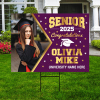 Personalized Graduation Yard Sign 2025 with Photo - Grad Sign, Class of 2025, Custom Graduation 2025 Yard Sign with Metal H-Stake
