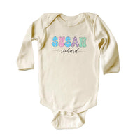 Custom Name With Daisies Baby Shirt, Floral Back to School Baby Bodysuit, Kindergarten Toddler Sweatshirt, Girl First Day Outfit Gift