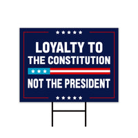 Loyalty to Constitution Yard Sign - Resist Hate Lawn Sign, Anti-Trump Sign, Resist Racism, Resist Fascism Yard Sign with Metal H-Stake