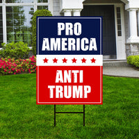 Pro-America Anti-Trump Yard Sign - Resist Hate Lawn Sign, Anti-Trump Sign, Resist Racism, Resist Fascism Yard Sign with Metal H-Stake