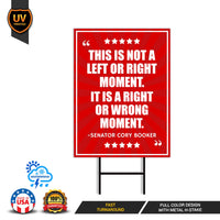 Senator Cory Booker Protest Yard Sign - Resist Hate Lawn Sign, Anti-Trump, Resist Racism, Resist Fascism Yard Sign with Metal H-Stake