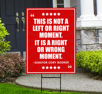 Senator Cory Booker Protest Yard Sign - Resist Hate Lawn Sign, Anti-Trump, Resist Racism, Resist Fascism Yard Sign with Metal H-Stake