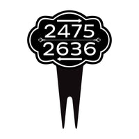 Custom House Numbers Yard Sign 10” x 14” - Rust-free Aluminum Directional Multiple Address Sign for Lawn, Arrows Sign with Integrated Stake