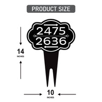 Custom House Numbers Yard Sign 10” x 14” - Rust-free Aluminum Directional Multiple Address Sign for Lawn, Arrows Sign with Integrated Stake