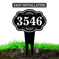 Personalized Address Plaque Yard Sign 10” x 14” - Rust-free Aluminum Address Sign, House Number Sign Plate for Lawn with Integrated Stake