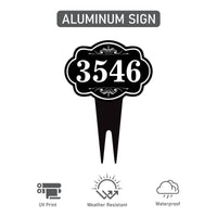 Personalized Address Plaque Yard Sign 10” x 14” - Rust-free Aluminum Address Sign, House Number Sign Plate for Lawn with Integrated Stake