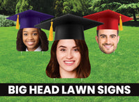 Custom Face Yard Sign, Big Head Cutout For Graduation, Grad Party Sign, Lawn and Party Decoration Head Face Fan Yard Sign with Metal Stake