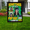 Personalized Graduation Yard Sign 2025 with Photo - Pop Out and Show Em, Class of 2025, Custom Graduation 2025 Yard Sign with Metal H-Stake