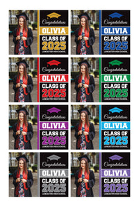 Personalized Graduation Yard Sign 2025 with Photo - Grad Sign, Class of 2025, Custom Graduation 2025 Yard Sign with Metal H-Stake