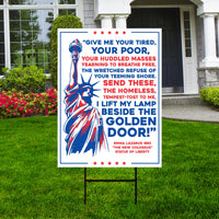 Statue of Liberty Yard Sign - Anti-Trump Lawn Sign, Lady Liberty Sign, Democracy, Anti Racism Political Yard Sign with Metal H-Stake