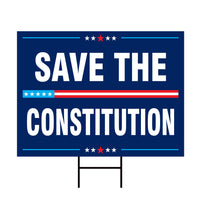 SAVE THE CONSTITUTION Yard Sign - Resist Hate Lawn Sign, Anti-Trump Sign, Statue of Liberty, Resist Fascism Yard Sign with Metal H-Stake