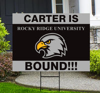 Personalized College Bound Yard Sign, College Logo Sign, Custom Graduate College University Bound Yard Sign with Metal H-Stake