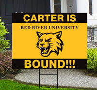 Personalized College Bound Yard Sign, College Logo Sign, Custom Graduate College University Bound Yard Sign with Metal H-Stake
