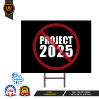 STOP Project 2025 Yard Sign - Resist Hate Lawn Sign, Anti-Trump Sign, Statue of Liberty, Resist Fascism Yard Sign with Metal H-Stake