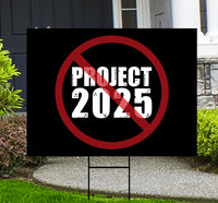 STOP Project 2025 Yard Sign - Resist Hate Lawn Sign, Anti-Trump Sign, Statue of Liberty, Resist Fascism Yard Sign with Metal H-Stake