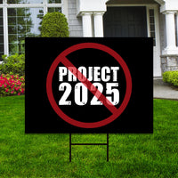 STOP Project 2025 Yard Sign - Resist Hate Lawn Sign, Anti-Trump Sign, Statue of Liberty, Resist Fascism Yard Sign with Metal H-Stake