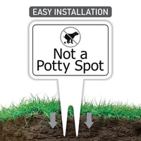 Not a Potty Spot Yard Sign 10” x 14” - Rust-free Aluminum Dog Poop Sign for Lawn, Please Clean Up After Your Dog Sign with Integrated Stake