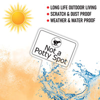 Not a Potty Spot Yard Sign 10” x 14” - Rust-free Aluminum Dog Poop Sign for Lawn, Please Clean Up After Your Dog Sign with Integrated Stake
