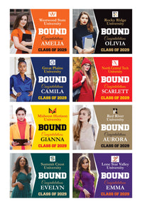 Personalized College Bound Yard Sign, College Logo Sign, Class of 2025 Custom Graduate College University Bound Yard Sign with Metal H-Stake