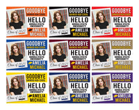 Personalized College Bound Yard Sign, College Logo Sign, Class of 2025 Custom Goodbye High School Hello College Yard Sign with Metal H-Stake