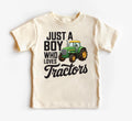 Just a Boy Who Loves Tractors Onesie, Baby Bodysuit, Baby Shirt, Toddler Sweatshirt - Trendy Farm Outfit, Tractor Boys Country Baby Gift