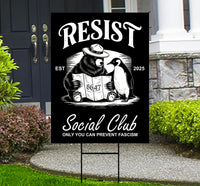 Bears Penguins RESIST Yard Sign - Resist Hate Lawn Sign, Anti-Trump Sign, Resist Racism, Resist Fascism Yard Sign with Metal H-Stake