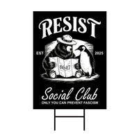 Bears Penguins RESIST Yard Sign - Resist Hate Lawn Sign, Anti-Trump Sign, Resist Racism, Resist Fascism Yard Sign with Metal H-Stake