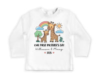 Our First Mother’s Day Toddler Sweatshirt, Baby Shirt, Onesie, Baby Bodysuit - Personalized 1st Mother’s Day Boy Outfit, Cute Giraffe Gift