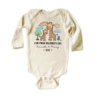 Our First Mother’s Day Toddler Sweatshirt, Baby Shirt, Onesie, Baby Bodysuit - Personalized 1st Mother’s Day Boy Outfit, Cute Giraffe Gift