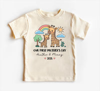 Our First Mother’s Day Toddler Sweatshirt, Baby Shirt, Onesie, Baby Bodysuit - Personalized 1st Mother’s Day Boy Outfit, Cute Giraffe Gift
