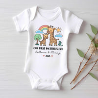 Our First Mother’s Day Toddler Sweatshirt, Baby Shirt, Onesie, Baby Bodysuit - Personalized 1st Mother’s Day Boy Outfit, Cute Giraffe Gift