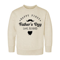 Happy First Father’s Day Onesie, Baby Bodysuit, Baby Shirt, Toddler Sweatshirt, Personalized First Fathers Day Outfit, Fathers Day Date Gift