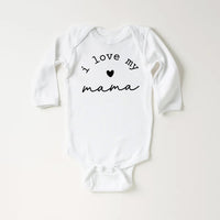 I Love My Mama Baby Shirt, Onesie, Baby Bodysuit, Toddler Sweatshirt - Vintage Baby Outfit, Mama and Baby Gift, Retro Mother’s Day Clothes