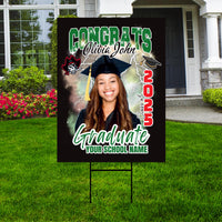 Personalized Graduation Yard Sign 2025 with Photo - Graduation Lawn Sign, Class of 2025, Custom Graduation 2025 Yard Sign with Metal H-Stake