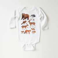 Forest Animals Onesie Baby Bodysuit, Baby Shirt, Toddler Sweatshirt, Cute Woodland Wildlife Outfit, Nature Baby Gift, Outdoor Animal Clothes