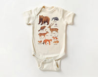 Forest Animals Onesie Baby Bodysuit, Baby Shirt, Toddler Sweatshirt, Cute Woodland Wildlife Outfit, Nature Baby Gift, Outdoor Animal Clothes