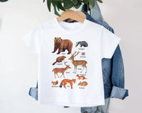 Forest Animals Onesie Baby Bodysuit, Baby Shirt, Toddler Sweatshirt, Cute Woodland Wildlife Outfit, Nature Baby Gift, Outdoor Animal Clothes