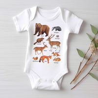 Forest Animals Onesie Baby Bodysuit, Baby Shirt, Toddler Sweatshirt, Cute Woodland Wildlife Outfit, Nature Baby Gift, Outdoor Animal Clothes