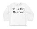 Personalized ‘Letter Is for Name’ Onesie, Baby Bodysuit, Baby Shirt, Toddler Sweatshirt - Vintage Custom Baby Outfit, Monogram Name Gift